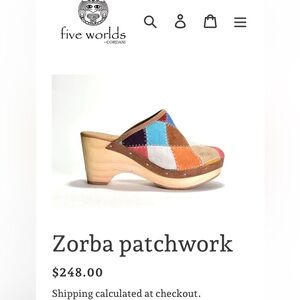 Five Worlds Zorba patchwork clogs size 5